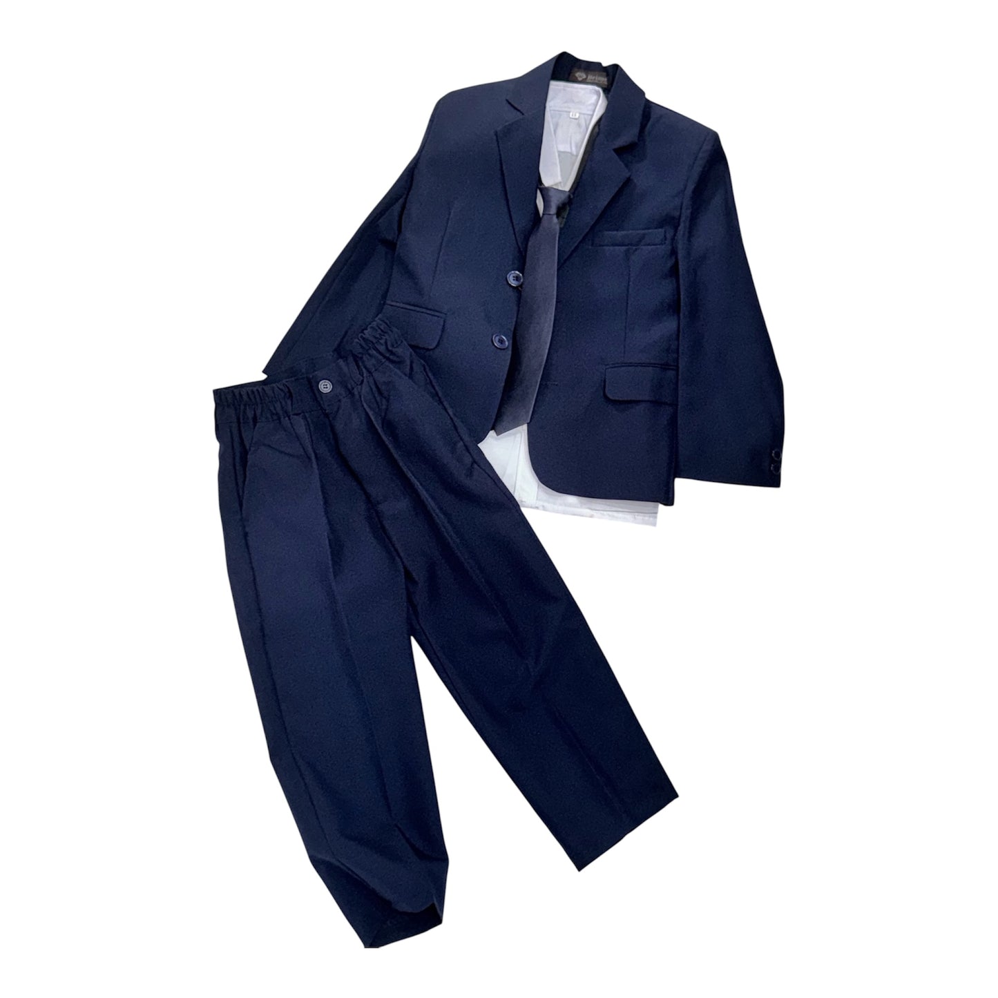 Completo Elegante da Bambino e Ragazzo 5
Pezzi con Giacca Gilet Pantaloni Camicia e
Cravatta Blu Navy