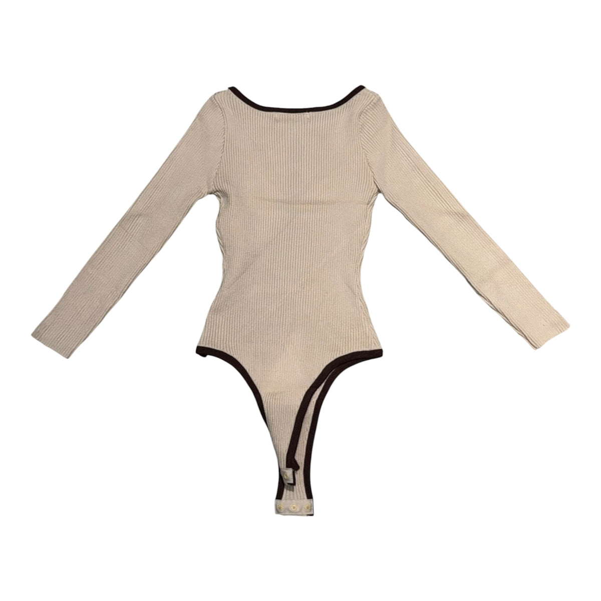Body a Maglia a Coste con Dettaglio Stringato da Bambina