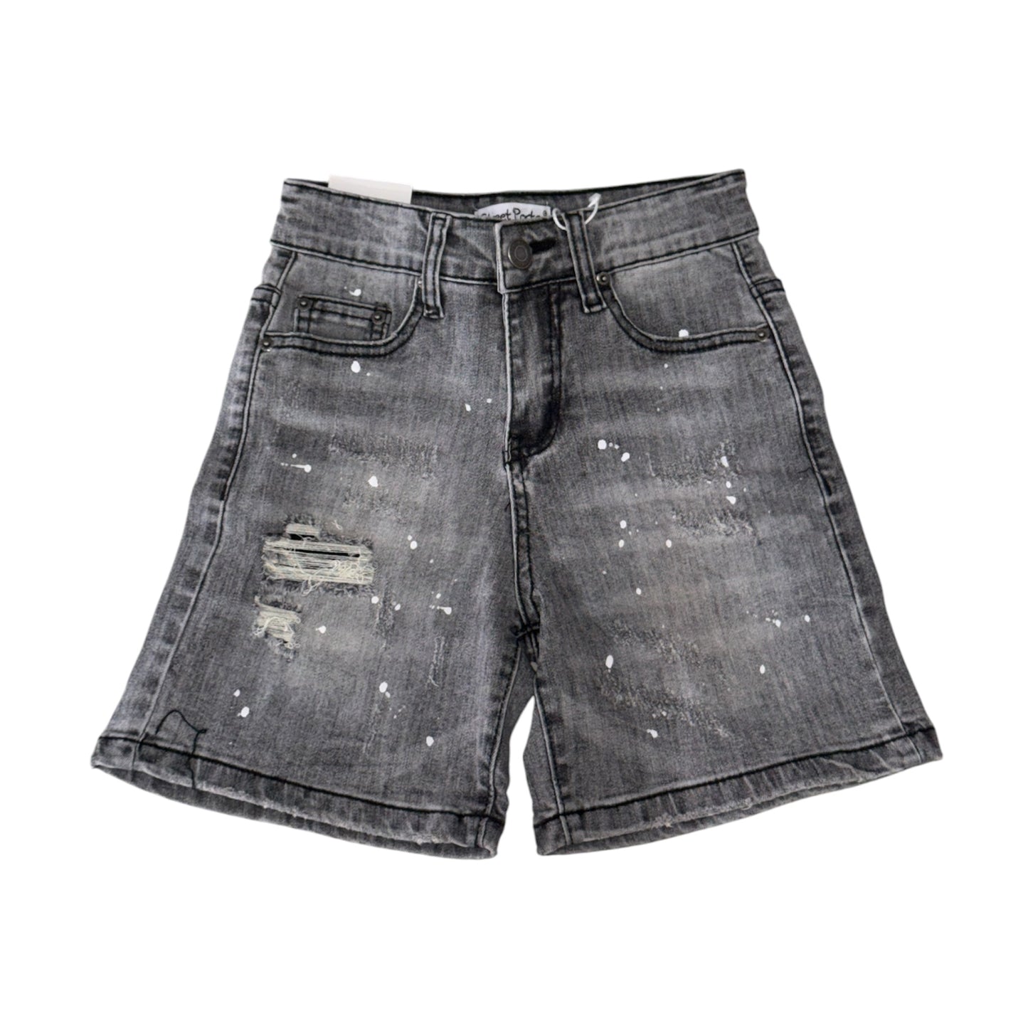 Bermuda in denim da bambino con strappi - Blu e Grigio Da 4a 14 anni