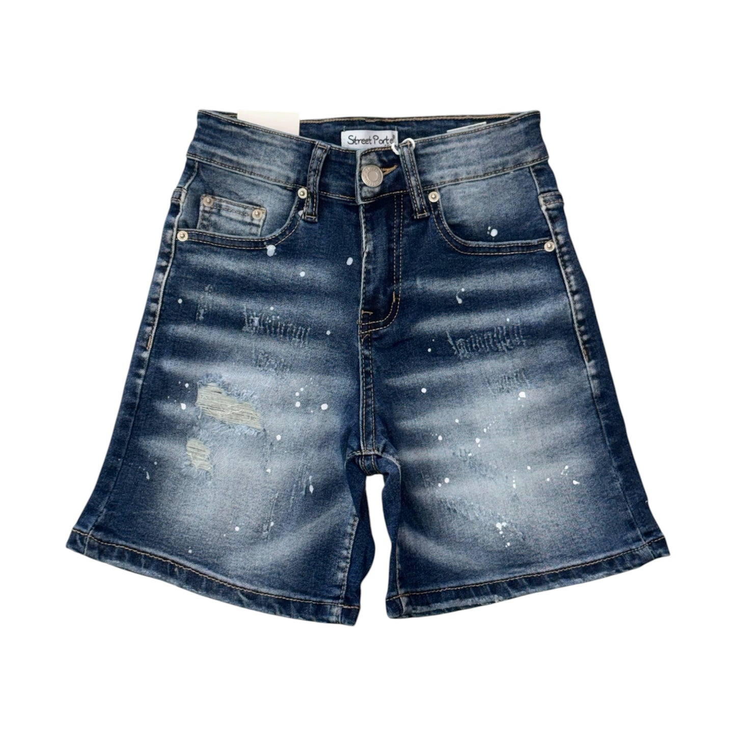 Bermuda in denim da bambino con strappi - Blu e Grigio Da 4a 14 anni