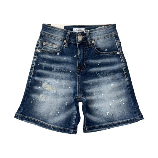 Bermuda in denim da bambino con strappi - Blu e Grigio Da 4a 14 anni