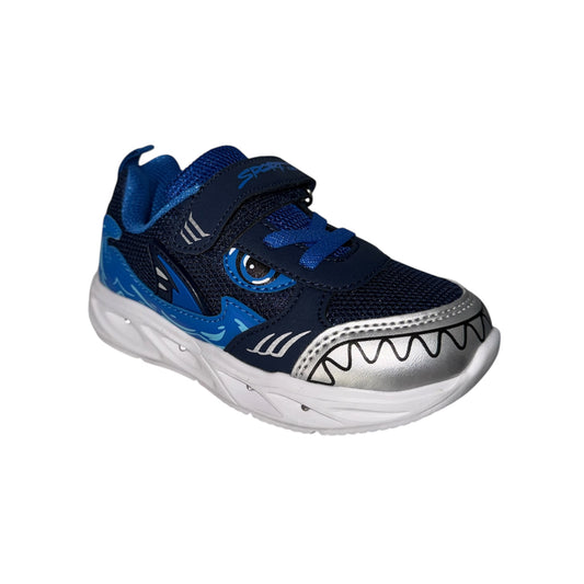Scarpa Sportiva per Bambino con Dettaglio Squalo e Luci Integrate Taglie dal 20 al 25